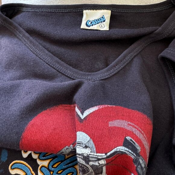 VTG 70s Harley Heart Baby Tee S/M - Picture 4 of 5